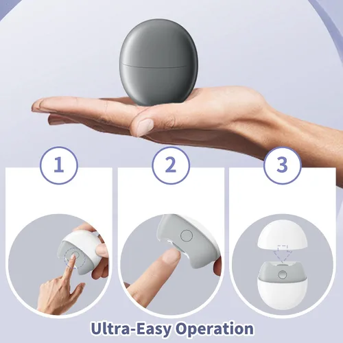 Miniatura 2 de Cortauñas eléctrico automático con luz y cubierta magnética, recortador de uñas recargable por USB con almacenamiento de restos de uñas, seguro