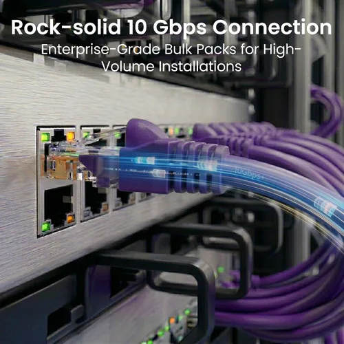 Miniatura 2 de GEARit Cable de conexión Ethernet Cat 6 de 5 pies, color morado (paquete de 10), cables de conexión Cat6 de 5 pies, cable de conexión