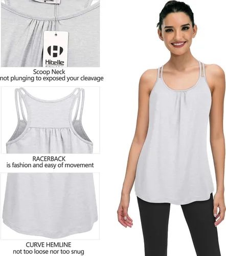 Miniatura 6 de Hibelle Camiseta sin mangas para mujer con cuello redondo y espalda cruzada