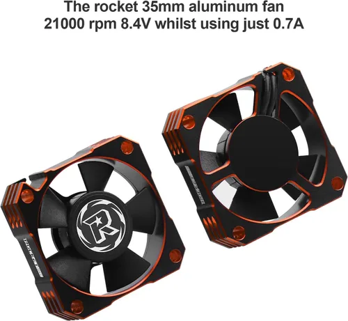 Miniatura 2 de Paquete de 2 ventiladores de refrigeración de motor RC de 1.378 in, 21000 RPM, 8.4 V, ventilador de refrigeración de motor ESC de aluminio