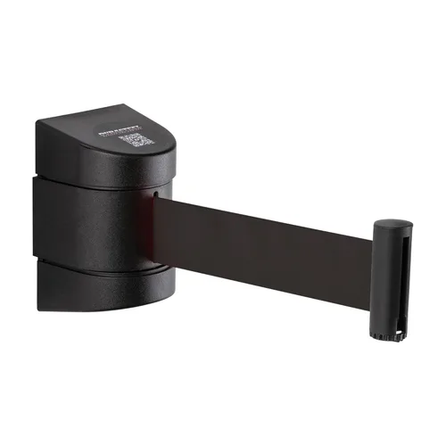 Miniatura 11 de DuraSteel Barrera retráctil para cinturón de control de multitudes de montaje en pared, cinturón de barrera retráctil negro de 9.2 pies, barreras