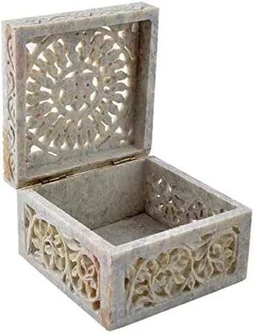 Miniatura 7 de Hashcart Joyero tallado a mano Caja decorativa para baratijas Caja de recuerdo Aniversario, regalos de inauguración de la casa para mujeres Caja