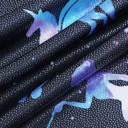 Miniatura 192 de HOZIY - Leotardos de gimnasia con pantalones cortos brillantes para niñas pequeñas; estampados de unicornio, aurora, arco iris, sirena, dinosaurio