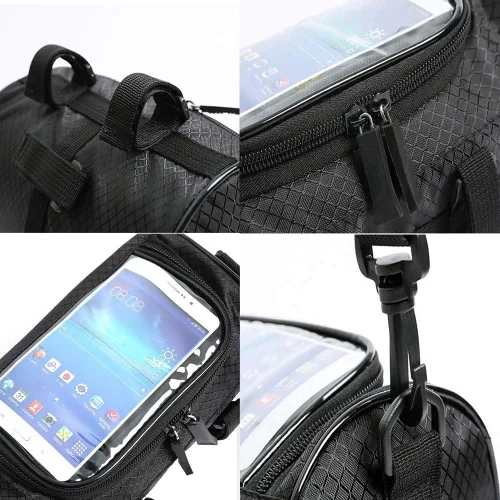 Miniatura 3 de Bolsa para Manillar de Bicicleta, Bolsa de Almacenamiento Frontal Impermeable, Accesorios de Soporte de Teléfono para Bicicleta, Funda Transparente