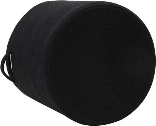 Miniatura 5 de Cesta de almacenamiento extra grande de 16" x 16" x 18" con tapa, cestas de almacenamiento de cuerda de algodón, canasta de lavandería, contenedor