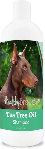 Healthy Breeds Doberman Pinscher Champú de aceite de árbol de té, formulado para piel seca e irritada, reduce la caspa, aroma a gaulteria, 8 onzas
