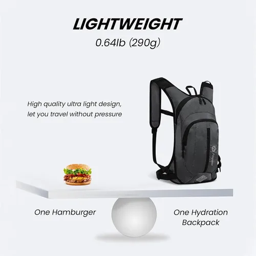 Miniatura 2 de Nepest Hydration Pack Backpack for Women & Men, Lightweight Water Backpack with 2L Water Bladder for Hiking Cycling Running Biking Gris-oscuro