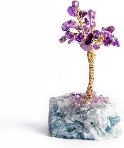 Miniatura 14 de YGLINE Bonsái de siete chakras, Feng Shui, árbol de dinero, equilibrio de chakras, reiki, sanación de cristal de aura, limpieza de cristal EMF