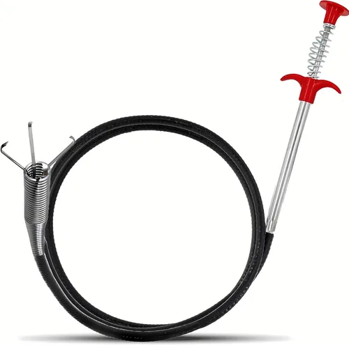 Herramienta flexible para eliminar obstrucciones de drenaje, extralarga para fontanería con pinza de agarre de 4 puntas, alcanzador de resorte 63.0