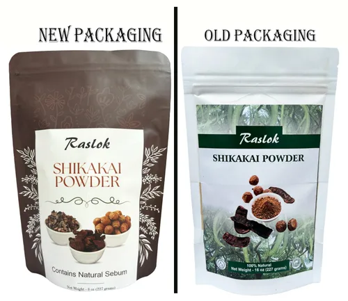 Miniatura 2 de Raslok Shikakai Powder Limpiador y acondicionador natural para el cabello, 100% puro Acacia concinna Fruit Pods Powder (3.52 oz)