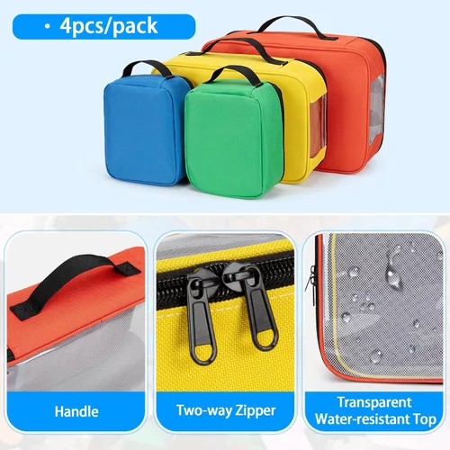 Miniatura 4 de Rexmica Bolsa organizadora de almacenamiento de juguetes de 4 piezas, estuche organizador de viaje para bloques de construcción, muñecas