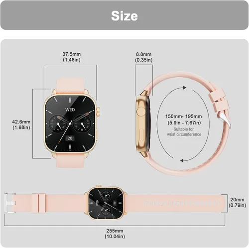 Miniatura 9 de MFVLP Reloj inteligente para hombres y mujeres, 1.85 pulgadas AMOLED HD reloj de fitness con más de 120 modos deportivos, llamada Bluetooth
