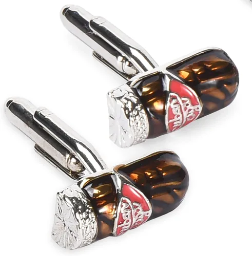 Pardo Cigar Gemelos de metal marrón para hombres, perfectos para atuendo formal o de negocios, grandes regalos para padrino, novio, padre, jefe,