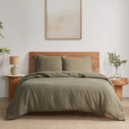 Miniatura 20 de DAPU Funda de edredón 100% lino individual, 2 piezas, lino francés natural puro, tamaño King de 68 x 90 pulgadas con lazos en las esquinas y cierre
