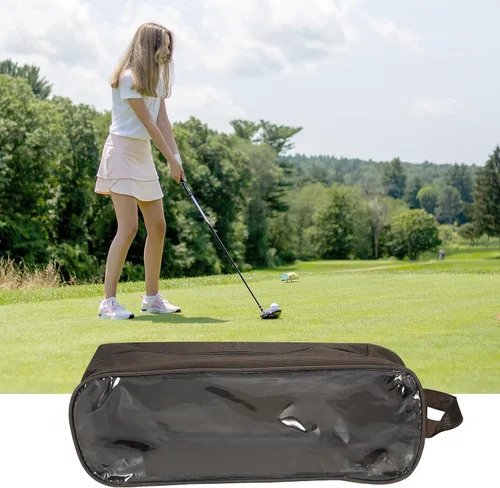 Miniatura 5 de PATIKIL Bolsas de zapatos de golf, bolsa organizadora de zapatos deportivos portátil, bolsa transpirable con cremallera para zapatos deportivos