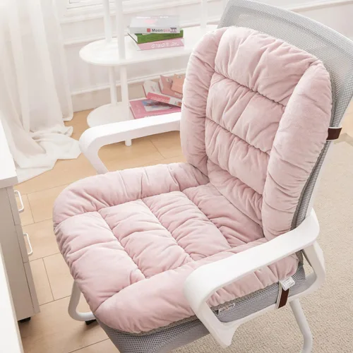 Miniatura 16 de Cojín para silla de escritorio, cojín para silla de oficina, cojín de asiento con soporte de espalda, almohadilla integrada con banda fija