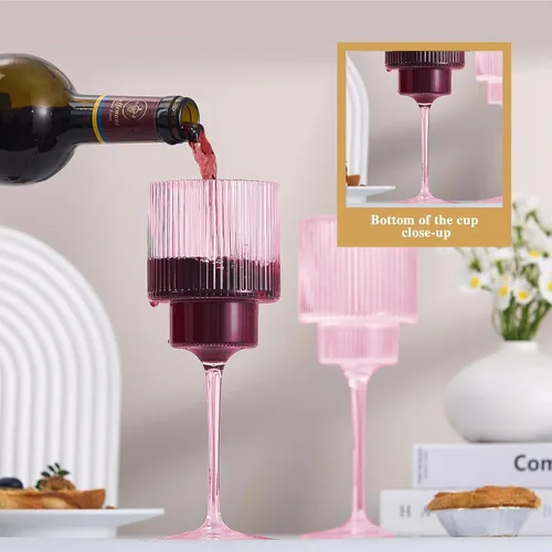 Miniatura 5 de Lueumxc Copas de vino de plástico – Copas de vino acrílicas de 12 onzas, Origami irrompible, vasos de cóctel de plástico transparente, reciclables