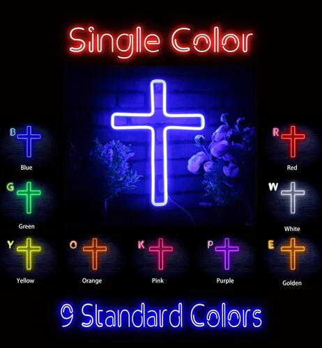 Miniatura 2 de ADVPRO Cruz Jesús Decoración Para El Hogar Flex Silicona LED Neon Sign - Azul - st16s33-fnu0059-b