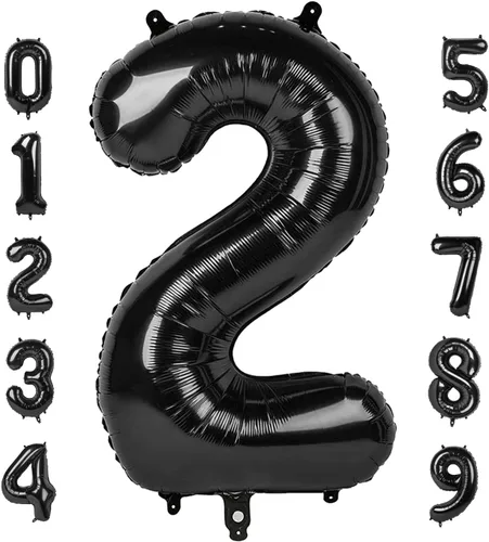 Miniatura 10 de Globos de números de 5 globos de 40 pulgadas, decoraciones de cumpleaños azules para niños y niñas, globos de números azul marino grandes