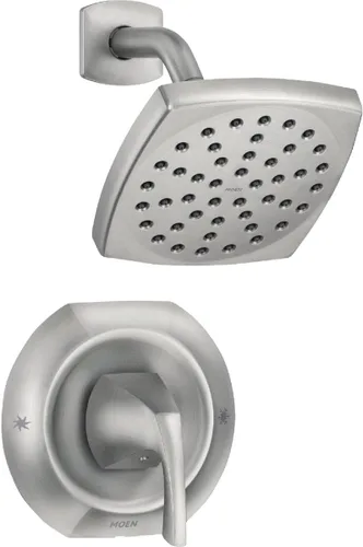Moen Lindor 82506SRN Spot Resist - Grifo de ducha con válvula de níquel cepillado (1 manija)