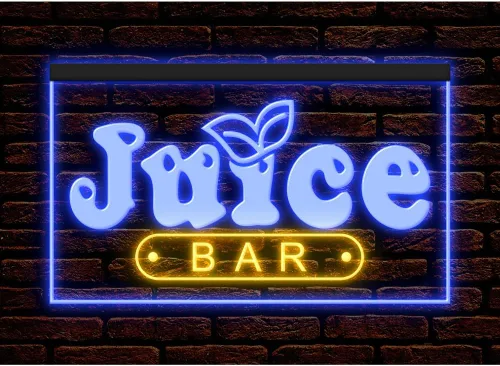 Miniatura 18 de 110034 OPEN Juice Bar Cafe Apple Orange Fruit Shop Display LED Letrero de neón con luz LED (12 x 8 pulgadas, morado)