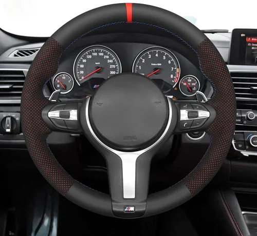 Miniatura 2 de MEWANT - Funda para volante de automóvil cosida a mano de Athsuede para BMW F87 M2 F80 M3 F82 M4 M5 F12 F13 M6 F85 X2 X5 M F86 X6 M F33 F30 M