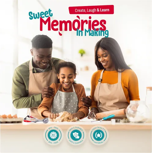 Miniatura 7 de Baketivity Juego de 31 herramientas para hornear para niños, utensilios de cocina reales para niños, accesorios de cocina seguros, duraderos y Set