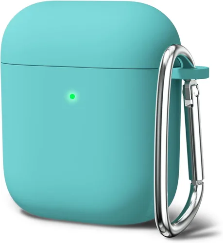 Miniatura 42 de Oakxco Funda de silicona para Airpods 3, bonita funda rígida femenina para Airpods de 3ª generación con llavero, gel de goma colorido suave de TPU