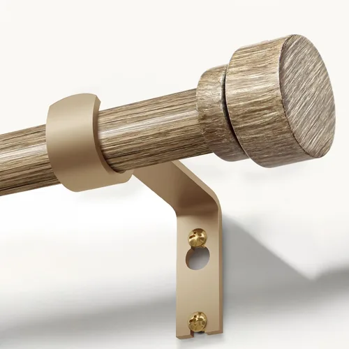 Miniatura 18 de Lootkell Barras de cortina de madera para ventanas de 66 a 120 pulgadas de diámetro, bohemio, decorativo, resistente, largo, ajustable, con diseño