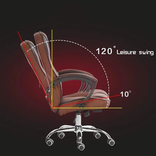 Miniatura 4 de Leather Desk Gaming Chair with Waist Massage Adjustable Height Reclining Ergonomic Racing Office Chair for Study Office,Black