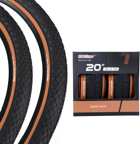 BWSHLF Neumáticos de repuesto para bicicleta de montaña, 20/24/26/27.5/29 pulgadas, paquete de 2 neumáticos de bicicleta MTB plegables negros, lado