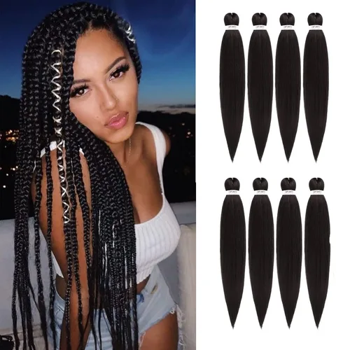 Miniatura 32 de Cabello trenzado preestirado - 12 pulgadas, 8 paquetes, cabello trenzado natural negro corto para trenzas torcidas o trenzas en caja, extensiones