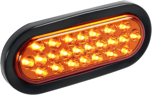 Miniatura 3 de Partsam 2 luces LED ovaladas de 6 pulgadas, color ámbar, 24 LED, luces LED ovaladas de 6 pulgadas, intermitentes y luces de estacionamiento, montaje