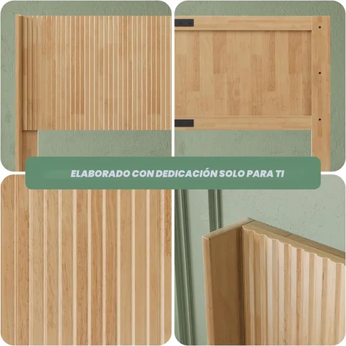 Miniatura 4 de Huatean Home Cabecero de Madera Tamaño Queen, 64.6" de Ancho Cabecero de Madera Queen Solamente, Cabeceros Modernos de Granja, Panel Acanalado