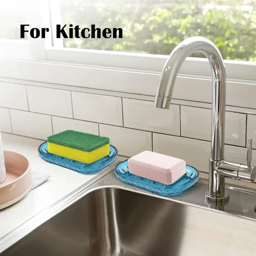 Miniatura 6 de Paquete de 2 soportes para jabonera para barra de jabón, jaboneras de baño, jabonera, bandeja de jabón para ducha, baño, fregadero de cocina