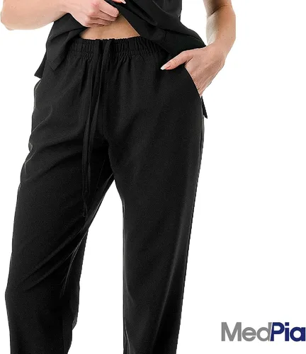 Miniatura 5 de MEDPIA Conjunto médico para mujeres y hombres, uniforme médico de enfermería, pantalones deportivos elásticos en 4 direcciones y 6 bolsillos