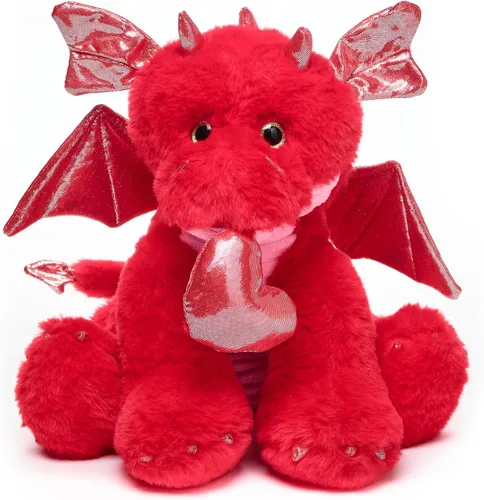 Miniatura 8 de Bearington Dinomite Dinosaur - Animal de peluche para el día de San Valentín, triceratops rojo de 11 pulgadas, regalo de dinosaurio de San Valentín