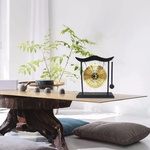 Miniatura 4 de Gong de escritorio de latón de arte zen de Hooshing, feng shui con soporte, decoración asiática para oficina en casa, signos del zodíaco chino