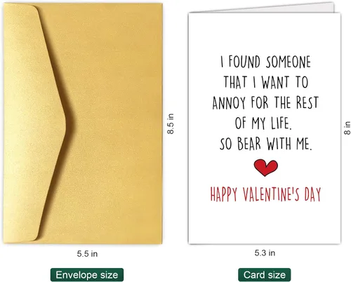 Miniatura 2 de Divertida tarjeta del día de San Valentín para él y ella, regalo de feliz día de San Valentín para marido novio, molesto por el resto de la vida