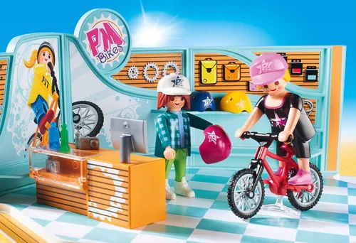 Miniatura 4 de Playmobil Tienda de bicicletas y patinaje, Multicolor