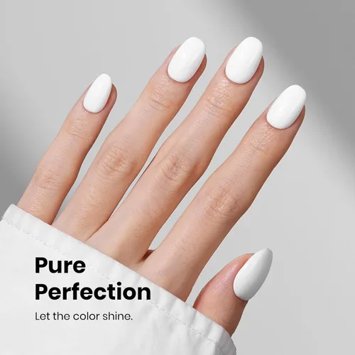 Miniatura 3 de Beetles - Esmalte de gel blanco de 0.3 fl oz, 1 unidad de esmalte de gel blanco puro, arte de uñas francés, salón de manicura, diseño de bricolaje