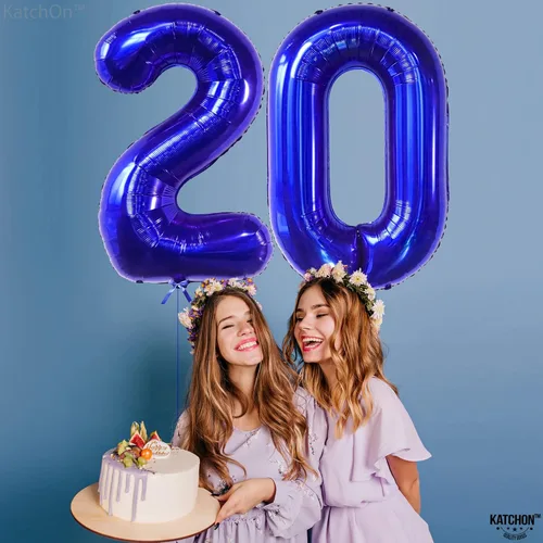 Miniatura 688 de KatchOn, Globo grande azul número 2 de 40 pulgadas Decoraciones de cumpleaños de Baby Shark para niño de 2 años Globo azul número 2 Globo