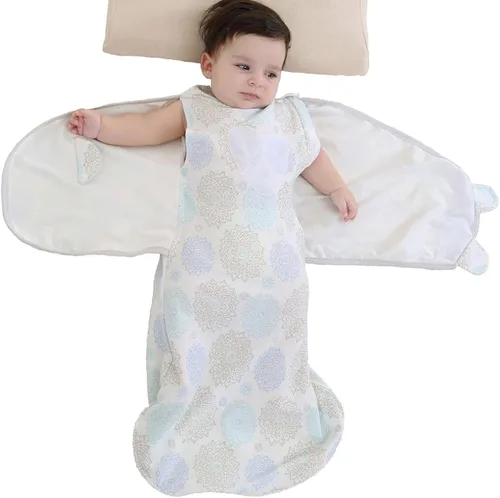 Saco de envolver para bebé, ajustable para reflejo de sobresalto, algodón, cremallera de 2 vías para facilitar los cambios de pañales, bolsa de