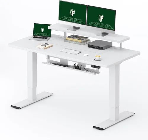 Miniatura 50 de FLEXISPOT Escritorio Eléctrico de Pie de Una Pieza, 40 x 24 Pulgadas Escritorio Ajustable con Superficie Sin Costuras, Controlador de Memoria