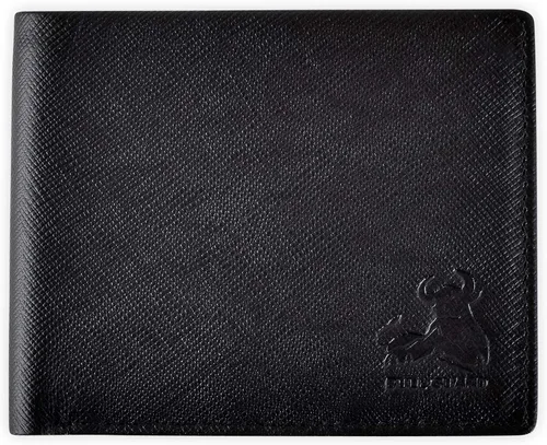 RFID - Billetera de cuero para hombre, con identificador abatible, color café, estilo vintage