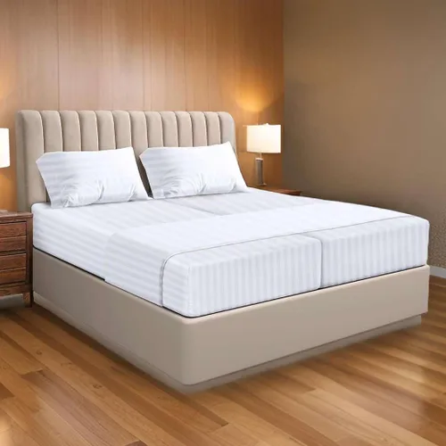 Miniatura 23 de Ready To Rest Juego de sábanas 100% algodón egipcio dividido tamaño Queen para cama ajustable de 5 piezas, se adapta a colchones de hasta 16