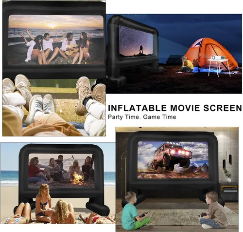 Miniatura 3 de OUTTOY Pantalla de Película Inflable de 14 Pies Mega Pantalla de Proyección de Película para Exteriores, Antiarrugas
