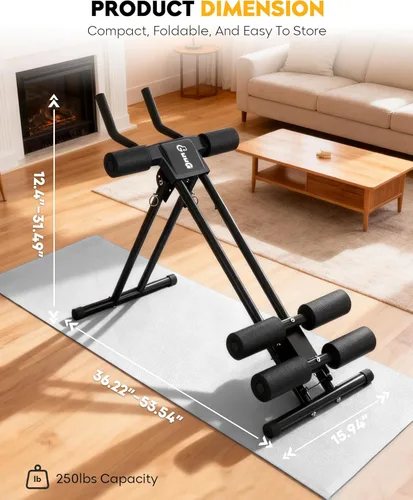 Miniatura 8 de Ab Machine Abdominal Entrenamiento de estómago: Máquina de entrenamiento de abdominales ajustable Ab Cruncher Equipo de entrenamiento de fuerza
