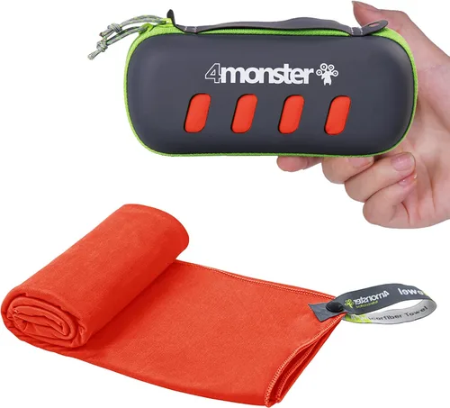 Miniatura 13 de 4Monster Toalla de camping súper absorbente, toalla de microfibra de secado rápido, ultra compacta y suave, toalla de viaje ligera para mochileros