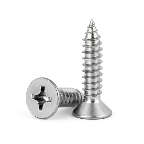 Miniatura 12 de Kit de tornillo y anclaje de madera #4 (420 piezas) – Tornillos autorroscantes Phillips de cabeza plana de acero inoxidable 304 para muebles